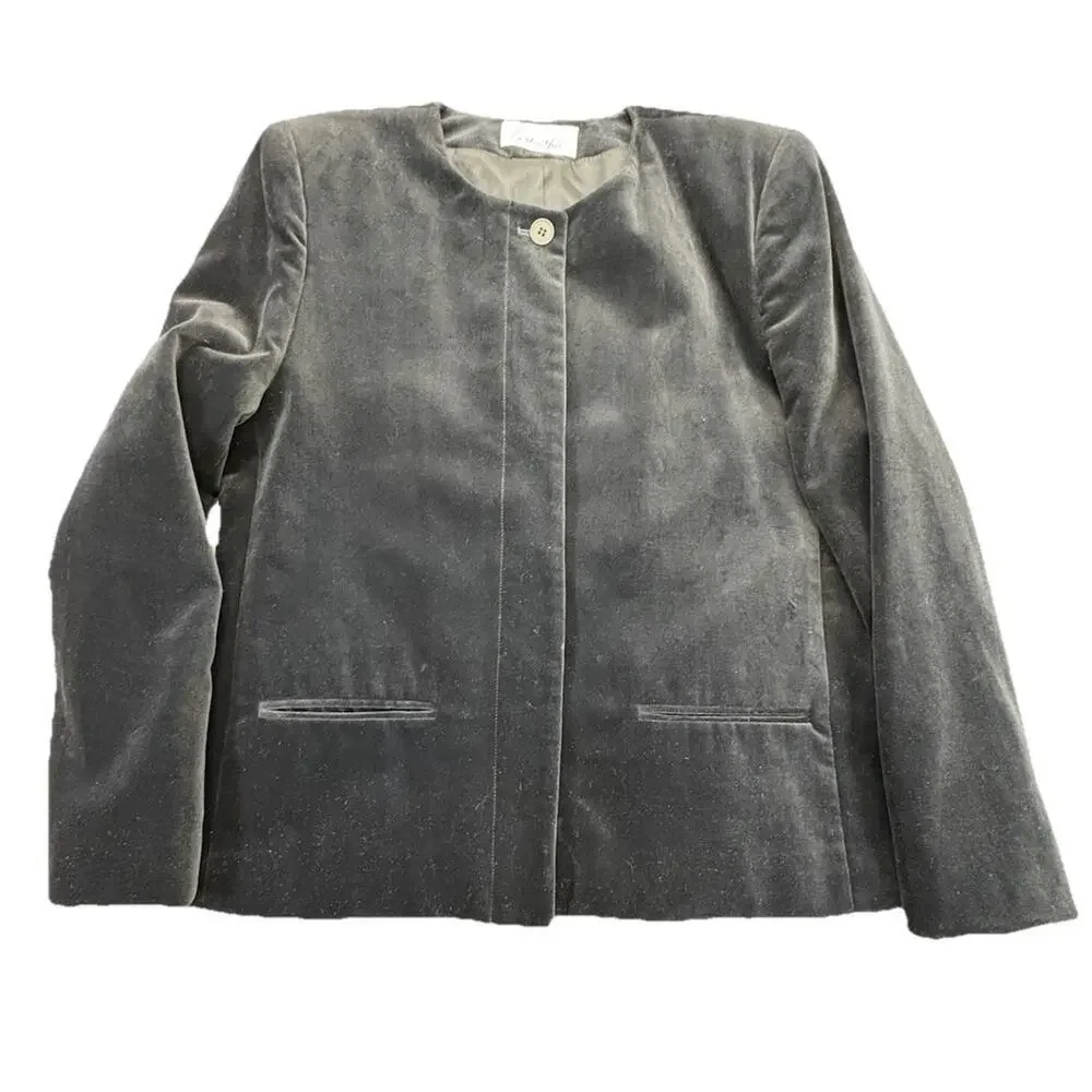 Vintage Austin Hill Black Velvet Lined Blazer Women’s 10